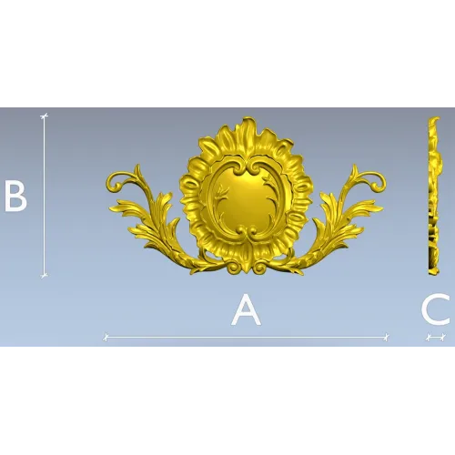Rococo Cartouche STL 3D model for CNC carving