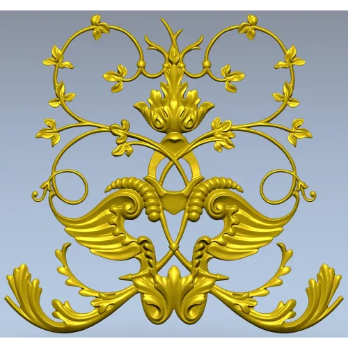 Rococo Cartouche Decorative Panel STL for CNC