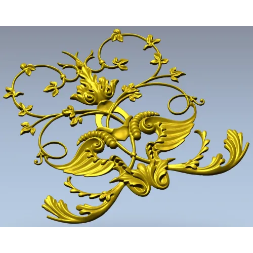 Rococo Cartouche Decorative Panel STL for CNC