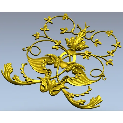 Rococo Cartouche Decorative Panel STL for CNC