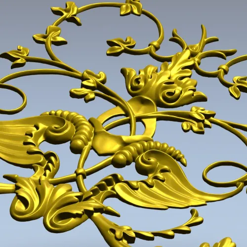 Rococo Cartouche Decorative Panel STL for CNC