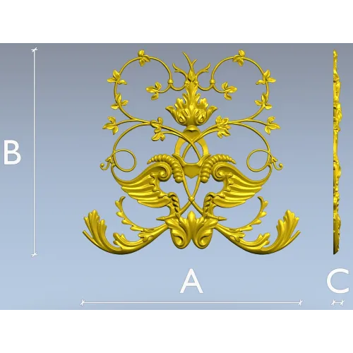Rococo Cartouche Decorative Panel STL for CNC