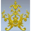 Rococo Floral Crest STL 3D Model for CNC