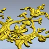 Rococo Floral Crest STL 3D Model for CNC
