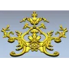 Rococo Floral Crest STL 3D Model for CNC