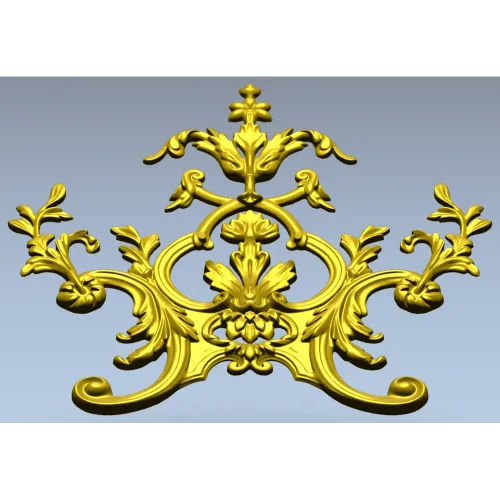 Rococo Floral Crest STL 3D Model for CNC