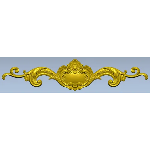 Baroque Cartouche Ornament STL 3D Model for CNC