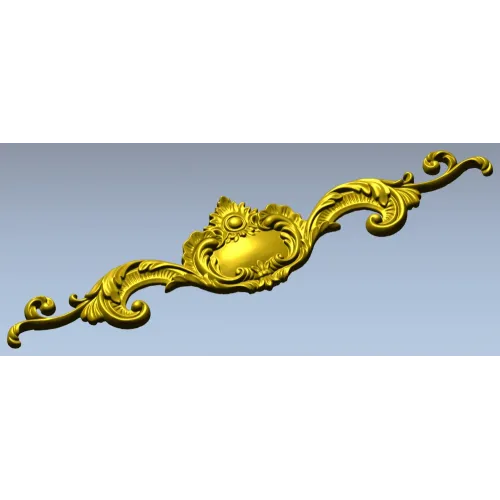 Baroque Cartouche Ornament STL 3D Model for CNC