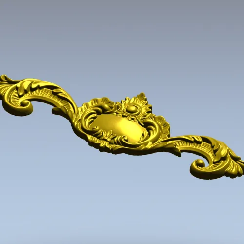 Baroque Cartouche Ornament STL 3D Model for CNC