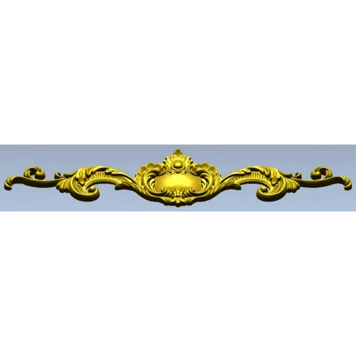 Baroque Cartouche Ornament STL 3D Model for CNC