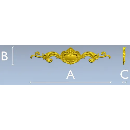 Baroque Cartouche Ornament STL 3D Model for CNC