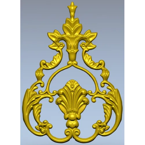 Baroque Acanthus Shell Cartouche - STL 3D model for CNC