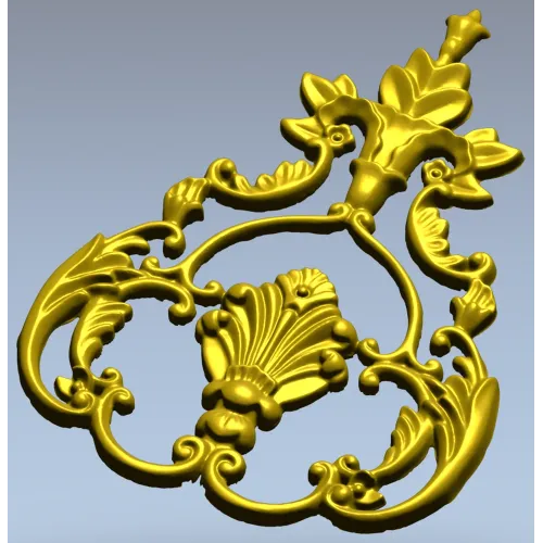 Baroque Acanthus Shell Cartouche - STL 3D model for CNC
