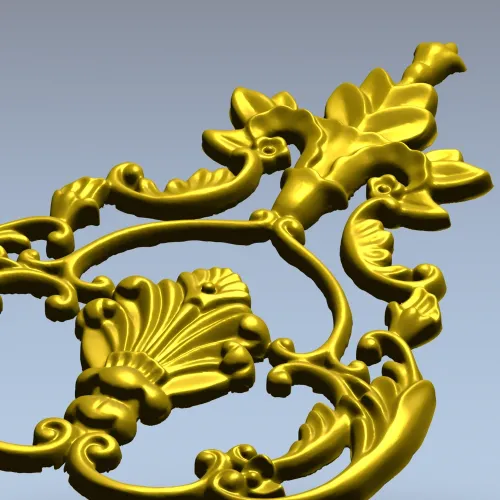 Baroque Acanthus Shell Cartouche - STL 3D model for CNC