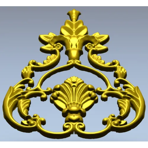 Baroque Acanthus Shell Cartouche - STL 3D model for CNC