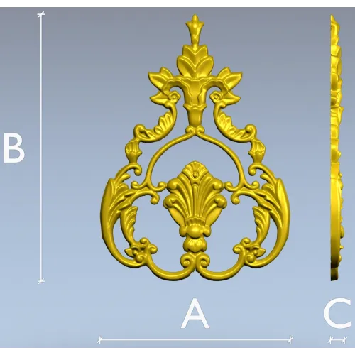Baroque Acanthus Shell Cartouche - STL 3D model for CNC