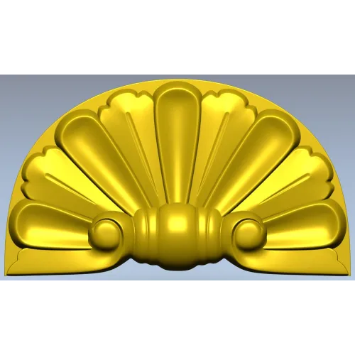 Semicircular Fan Rosette STL for CNC Milling