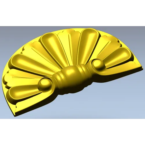 Semicircular Fan Rosette STL for CNC Milling