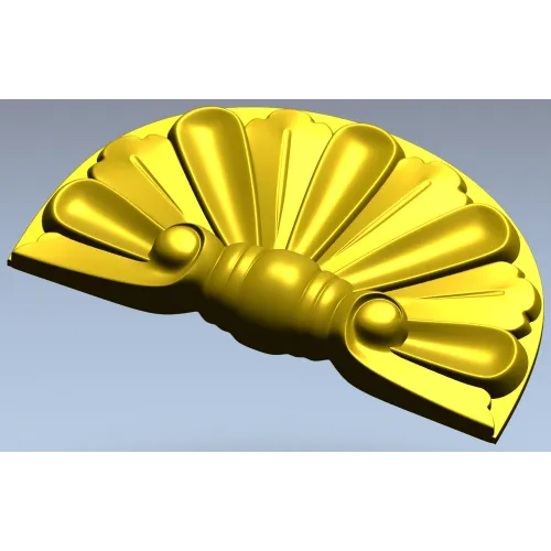 Semicircular Fan Rosette STL for CNC Milling