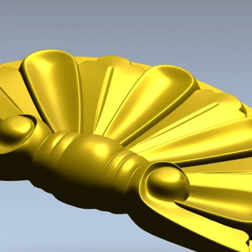 Semicircular Fan Rosette STL for CNC Milling