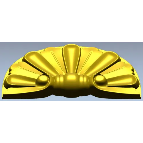 Semicircular Fan Rosette STL for CNC Milling