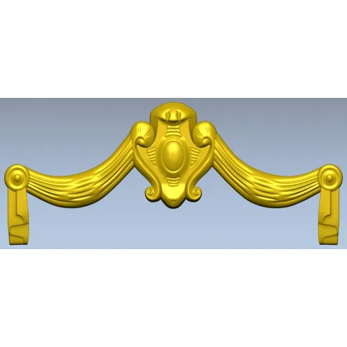 Baroque Swag Cartouche STL for CNC