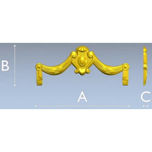 Baroque Swag Cartouche STL for CNC