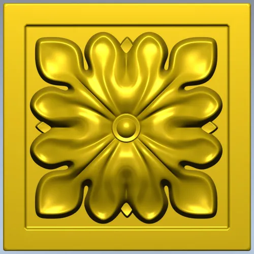 Sunburst Square Rosette - STL 3D model for CNC
