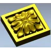 Sunburst Square Rosette - STL 3D model for CNC