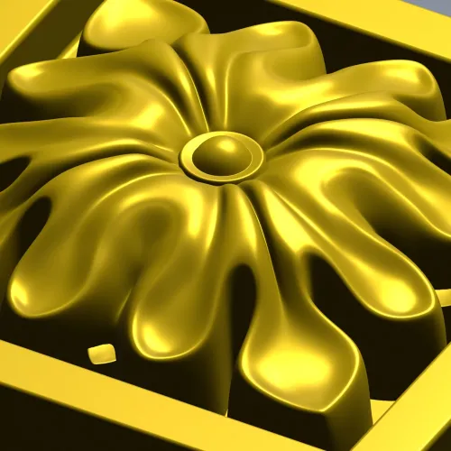 Sunburst Square Rosette - STL 3D model for CNC