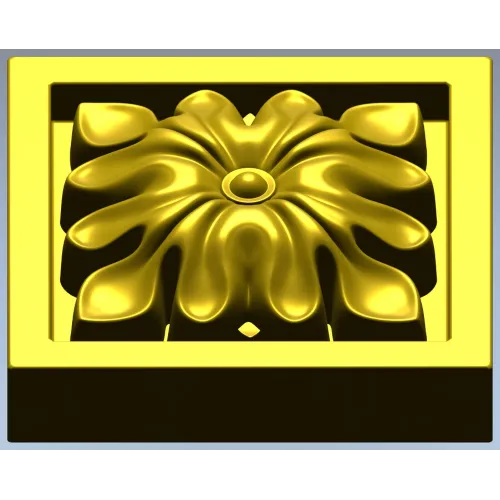 Sunburst Square Rosette - STL 3D model for CNC