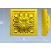 Sunburst Square Rosette - STL 3D model for CNC