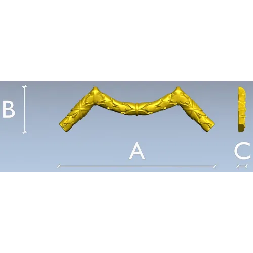 Laurel Ribbon Corner STL 3D model for CNC
