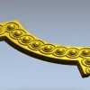 Полукруглая декоративная накладка с бусинами - STL модель для ЧПУ