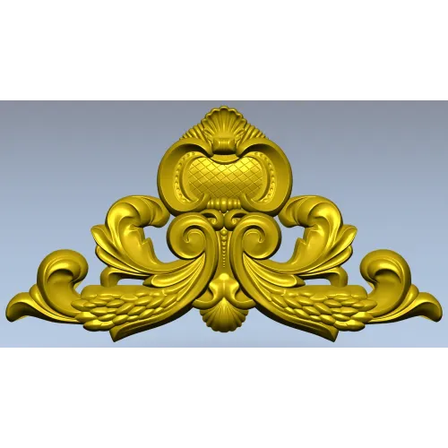 Ornate acanthus cartouche 3D model in STL for CNC carving