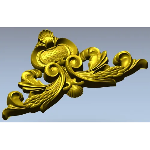 Ornate acanthus cartouche 3D model in STL for CNC carving