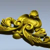 Ornate acanthus cartouche 3D model in STL for CNC carving