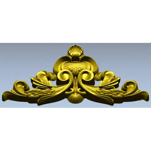 Ornate acanthus cartouche 3D model in STL for CNC carving