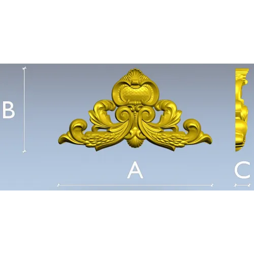Ornate acanthus cartouche 3D model in STL for CNC carving