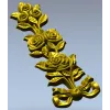 Rose ribbon vertical applique stl model for CNC milling