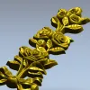 Rose ribbon vertical applique stl model for CNC milling