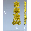 Rose ribbon vertical applique stl model for CNC milling