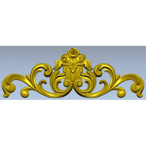 Rococo Rose Cartouche - STL 3D model for CNC