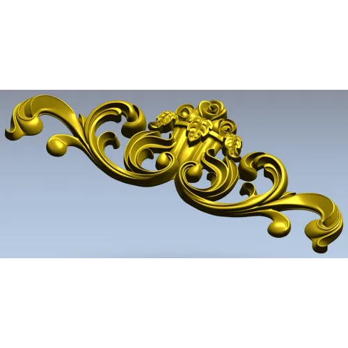 Rococo Rose Cartouche - STL 3D model for CNC
