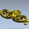 Rococo Rose Cartouche - STL 3D model for CNC