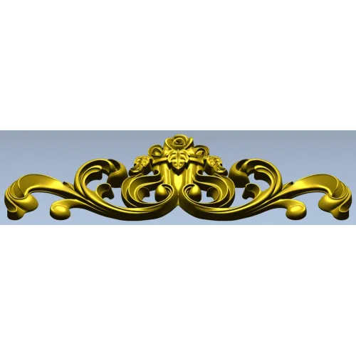 Rococo Rose Cartouche - STL 3D model for CNC