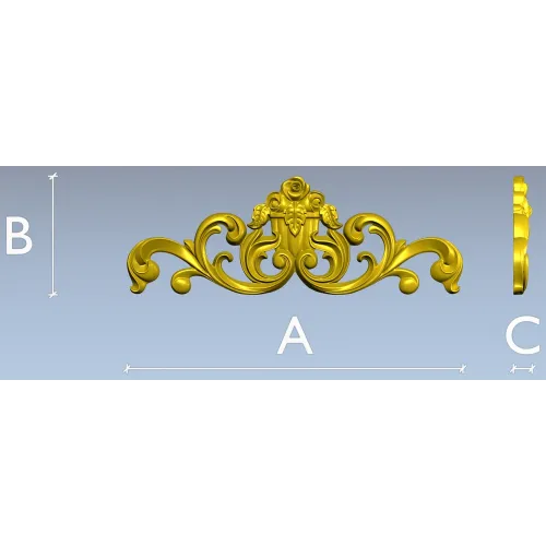 Rococo Rose Cartouche - STL 3D model for CNC