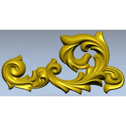 Acanthus Scroll Corner - STL 3D model for CNC