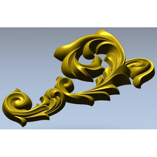 Acanthus Scroll Corner - STL 3D model for CNC