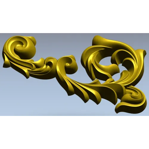 Acanthus Scroll Corner - STL 3D model for CNC